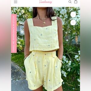 Sunhoney sun honey boutique yellow baby Daisy two piece set
